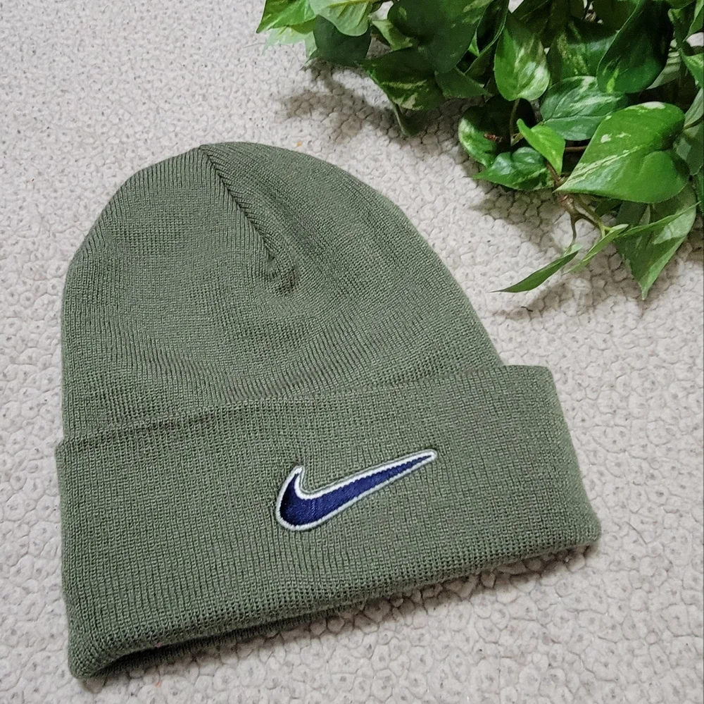 Nike Olive Green Logo Beanie Hat‎ One-Size